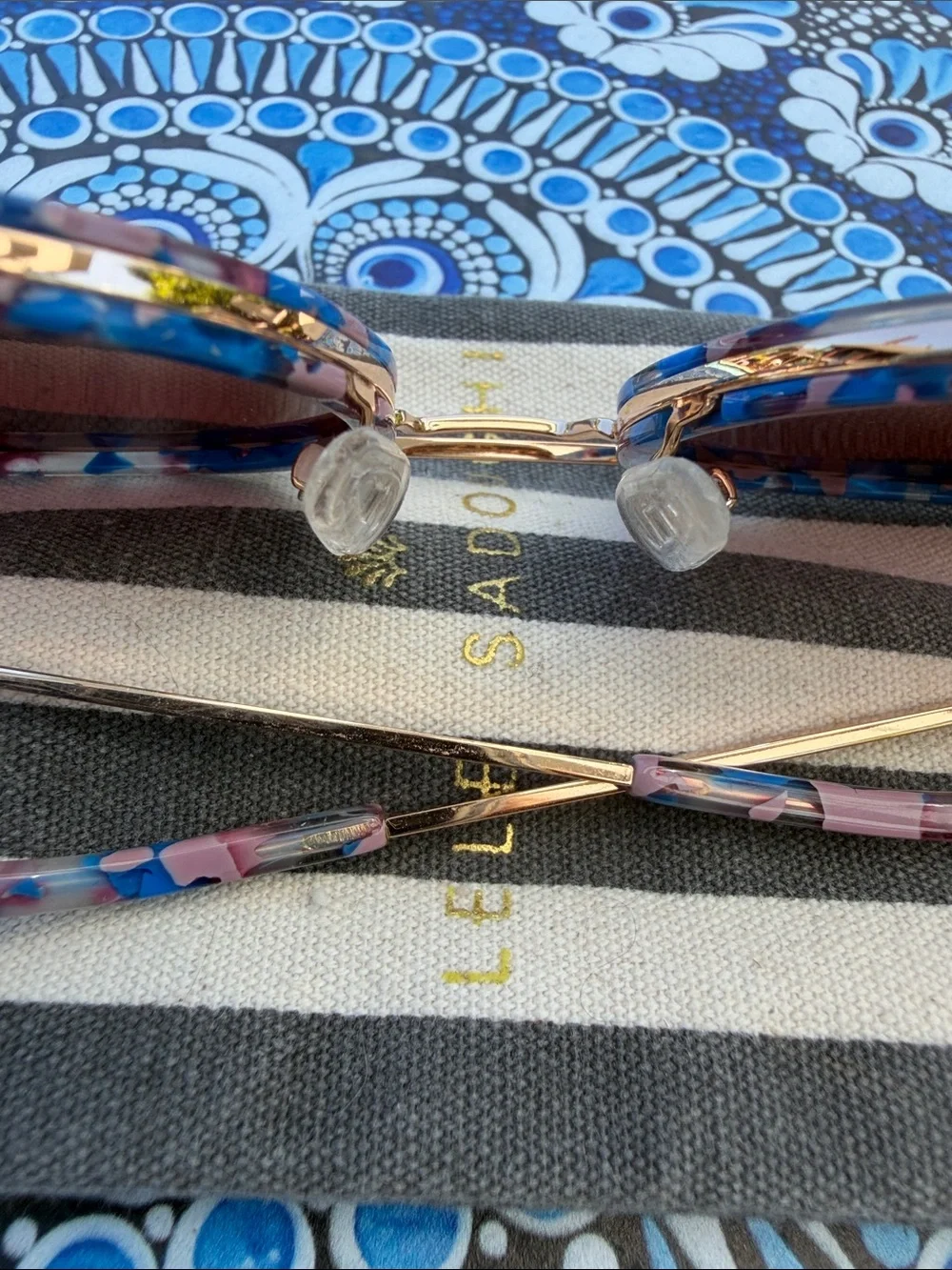 Lele Sadoughi Sunset Blue Downtown Aviators